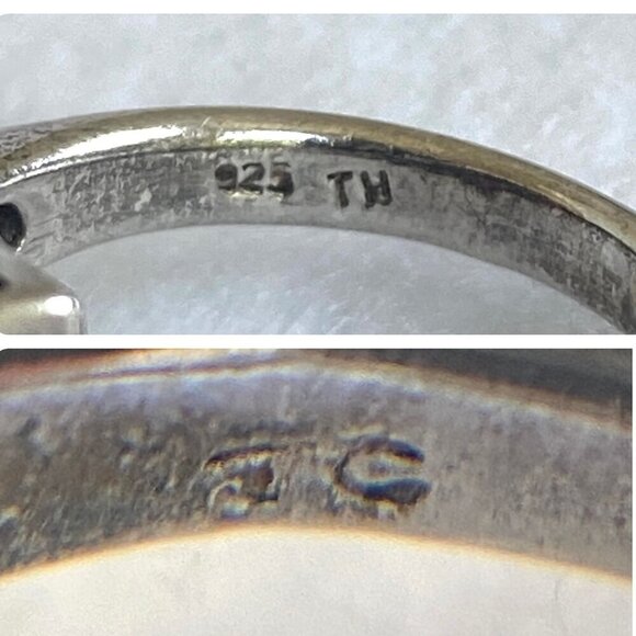 Sterling Silver 925 Multi Stone Round Prong Set Garnet & Marcasite Ring Sz 5.5 - Picture 8 of 16